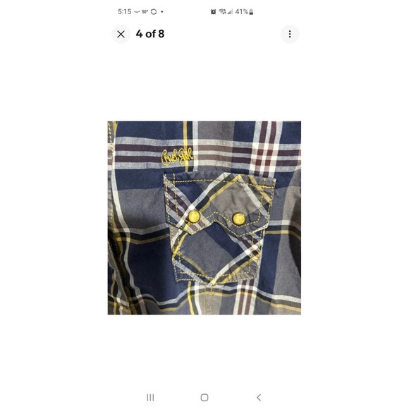 CRUEL GIRL Womens Xl Fitted Western Shirt  Plaid LS Bucking Bronco Snaps - Picture 3 of 9
